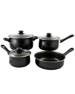 Gibson Home Casselman 7 piece Cookware Set in Black with Bakelite Handle