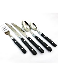 Gibson Home Casual Living 58 Piece Stainless Steel Flatware Set in Black
