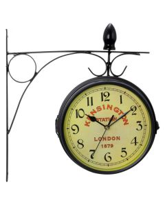 Bedford Clock Collection Double Sided Wall Clock Vintage Antique-Look Mount Station Clock