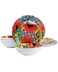Elama Grace 12 Piece Melamine Dinnerware Set